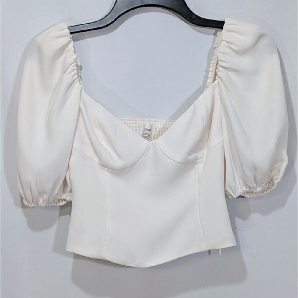 Wilfred‎ ReCrepe Puff Sleeve Top XS Ivory Cream LENZING ECOVERO